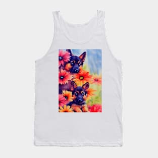 Watercolor german sheperd puppy Tank Top